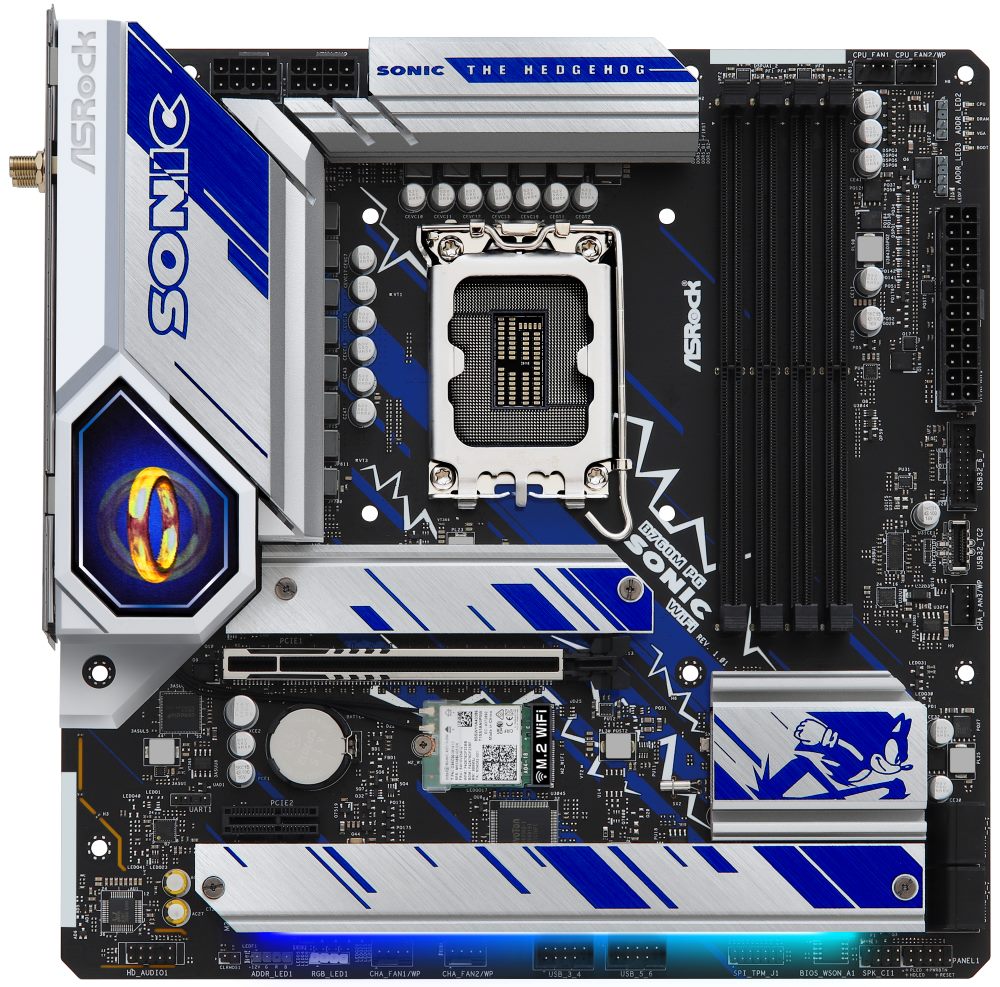 ASRock B760M PG SONIC WIFI / Intel B760 / LGA1700 / 4x DDR5 / 3x M.2 / HDMI / DP / USB-C / WiFi / mATX